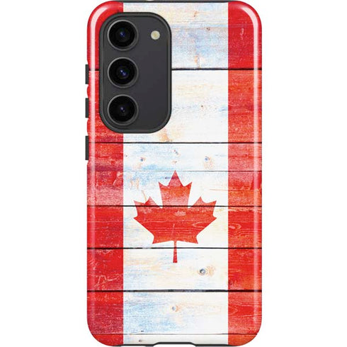 Canada Flag Light Wood Galaxy S23 Pro Case